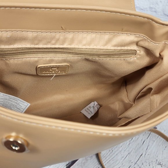 H Halston Women's Tan Crossbody Adjustable Strap Handbag - Picture 9 of 12